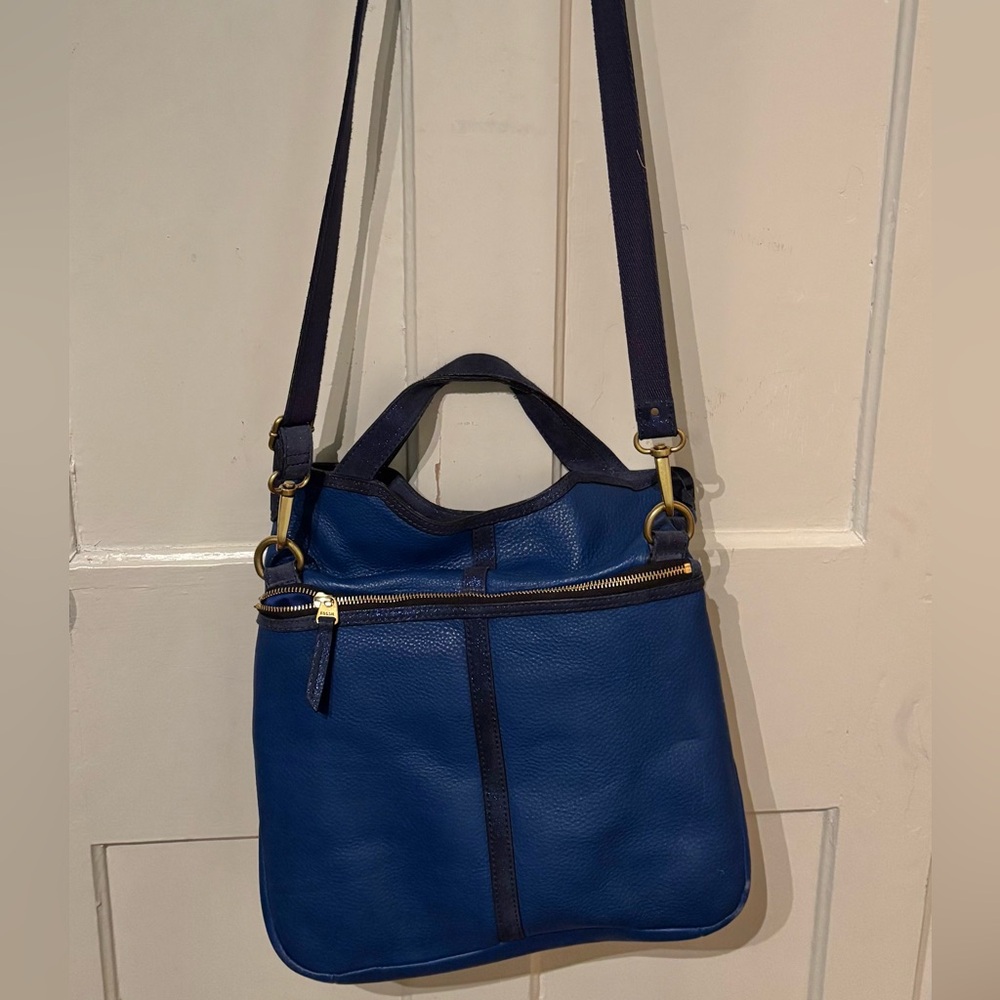 Fossil Erin Leather Foldover Tote/crossbody Bag - Picture 2 of 9